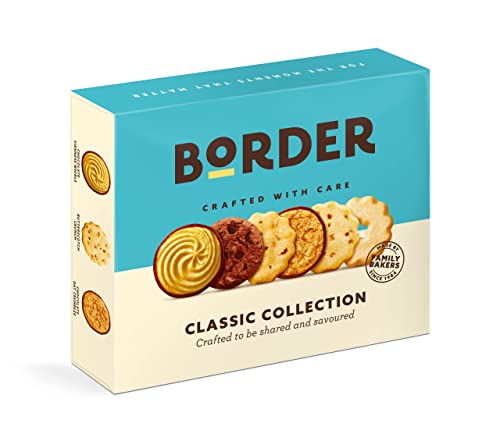 Border Biscuits - Classic Sharing Pack Gift Box - Premium Cookies - Includes Viennese Whirls, Butterscotch Crunch, Shortbread Rings & Much More - Perfect Biscuit Gift Box to Share - 400g