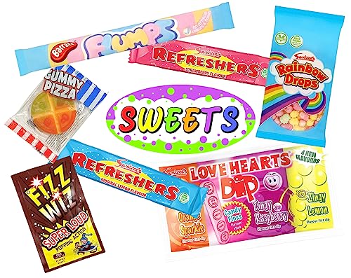 Letterbox Sweets. Retro Sweets Candy Hamper Gift Box. Present for Birthday, Thank You, Get Well Soon, Christmas.