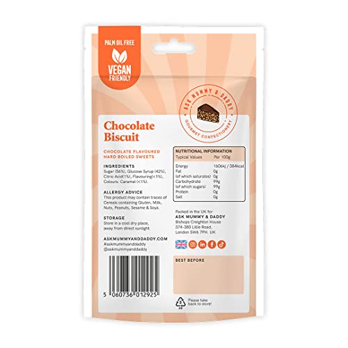 Ask Mummy & Daddy Chocolate Biscuit Cake Sweets 100g Pouch | Vegan Friendly Gummy Candy | Gourmet Luxury Cake Collection | Chewy Vegan Jellies | Palm Oil Free and Gelatine Free | Dairy Free Pouches