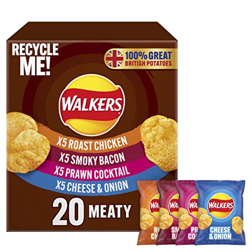 Walkers Meaty Variety Multipack Crisps Box 20x25g