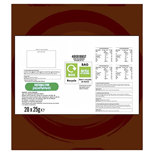 Walkers Meaty Variety Multipack Crisps Box 20x25g