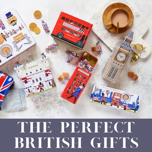 Big Ben Souvenir Tin Filled with Devon Toffees - Toffee Sweets Gift Box with Individually Wrapped Sweets, Confectionery Gifts - British Gifts and London Souvenirs Gifts by The Silver Crane Company