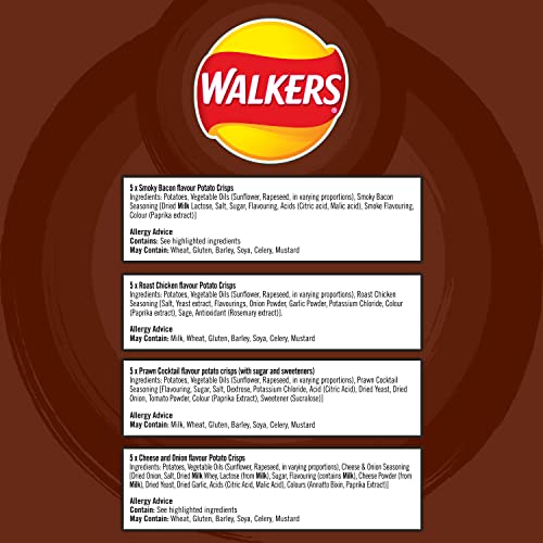 Walkers Meaty Variety Multipack Crisps Box 20x25g