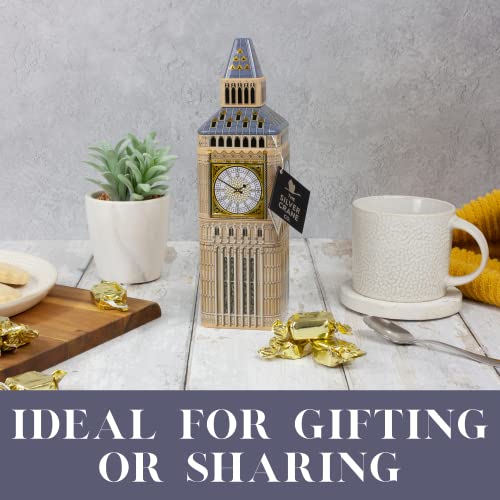 Big Ben Souvenir Tin Filled with Devon Toffees - Toffee Sweets Gift Box with Individually Wrapped Sweets, Confectionery Gifts - British Gifts and London Souvenirs Gifts by The Silver Crane Company