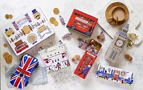 Big Ben Souvenir Tin Filled with Devon Toffees - Toffee Sweets Gift Box with Individually Wrapped Sweets, Confectionery Gifts - British Gifts and London Souvenirs Gifts by The Silver Crane Company