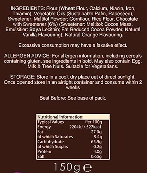 Farmhouse Biscuits Sugar Free Chocolate Chip & Orange Cookies - Pack of 3