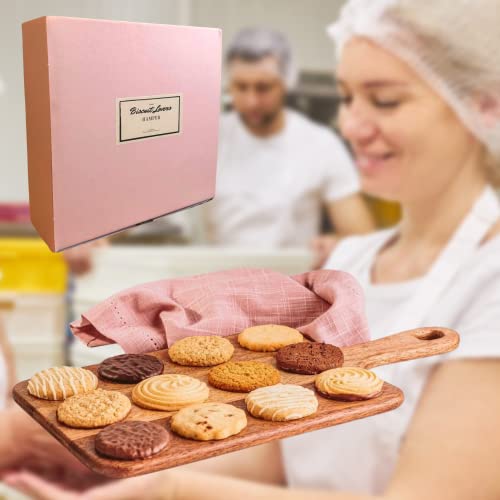 Border Biscuits Hamper Gift Set Including 12 Packs of 2 Biscuits (24 Total) In a Luxury Pink Hamper Box | The Chosen Gift For Biscuit Lovers