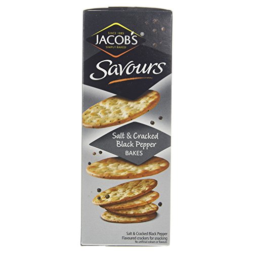 Jacob's Savours Bakes Salt and Cracked Black Peppers Crackers 200 g