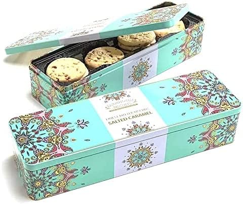 Farmhouse Luxury Finest Butter Biscuits Salted Caramel Gift Tin - 225 Grams, Perfect for Gifting Mothers day, Fathers Day, Anniversary, Thank you, Easter, Christmas Day, All Occassions