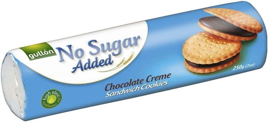 Gullon Sugar Free Mixed Chocolate Variety Selection Biscuits, Cocoa Sandwich, Chocolate Wafer, Chocolate chip cookies, Cream sandwich cookies, Perfect for sharing & Gifting (1 Bundle)