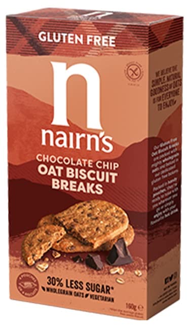 Nairn's Gluten Free Sweet Variety Pack - Choc Chip/Stem Ginger/Fruit/Salted Caramel/Dark Chocolate Coconut/Blueberry & Raspberry Chunky Biscuit Breaks Etc. Pack of 6