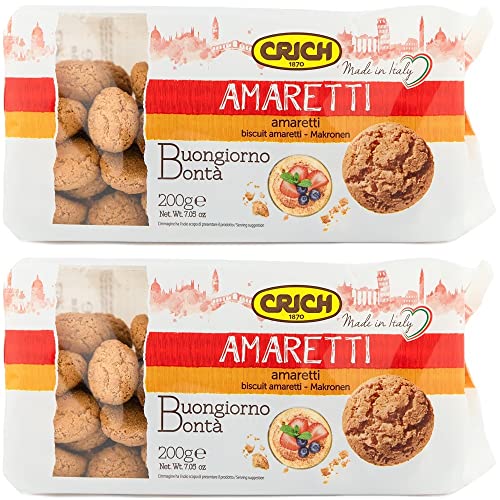 Crich - Amaretti Biscuits (200g, Pack of 2) | Sweet & Crunchy | Gourmet Artisan Italian Biscuits | Made in Italy