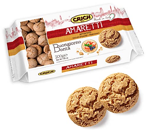 Crich - Amaretti Biscuits (200g, Pack of 2) | Sweet & Crunchy | Gourmet Artisan Italian Biscuits | Made in Italy