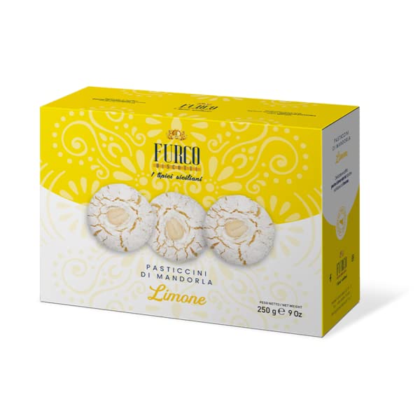 Furco | Italian Almond Paste Biscuits Box 250g | Lemon | Artisan Italian | Pasticcini di mandorla (Lemon)