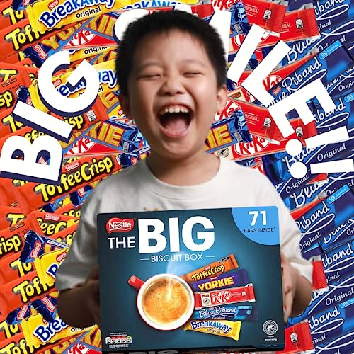Nestle Lunchbox Snacks - The Big Biscuit Box Of Chocolate Bars Multipack With Cards- Individually Wrapped Sweets Multipack For Fathers Day, Birthday, Thank You Sweets, Christmas, Easter More