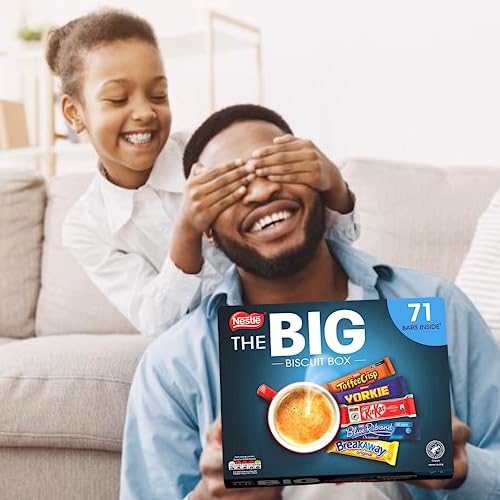 Nestle Lunchbox Snacks - The Big Biscuit Box Of Chocolate Bars Multipack With Cards- Individually Wrapped Sweets Multipack For Fathers Day, Birthday, Thank You Sweets, Christmas, Easter More
