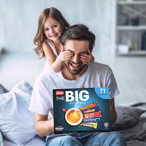 Nestle Lunchbox Snacks - The Big Biscuit Box Of Chocolate Bars Multipack With Cards- Individually Wrapped Sweets Multipack For Fathers Day, Birthday, Thank You Sweets, Christmas, Easter More