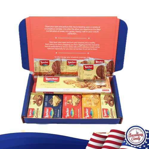 Loacker Biscuit Hamper Box - Chocolate Wafer Biscuits Variety - All-Occasion Sweets & Biscuits Gift Set for Men and Women - Includes 10-Piece Loacker Collection