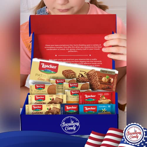 Loacker Biscuit Hamper Box - Chocolate Wafer Biscuits Variety - All-Occasion Sweets & Biscuits Gift Set for Men and Women - Includes 10-Piece Loacker Collection