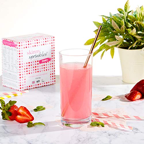 Skinny Sprinkles, 30 Servings - Weight Management Drink with Glucomannan - Vegan, Vegetarian Society Approved - Made in The UK - Strawberry