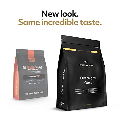 Protein Works - Overnight Oats | High Protein Breakfast | Low Sugar Snack | Low GI Oats | Caramel Latte | 500 g
