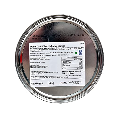 Royal Dansk OFX53005 Danish Cookie Selection, No Preservatives or Coloring Added, 12 Ounce