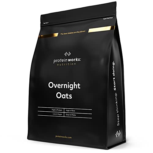 Protein Works - Overnight Oats | High Protein Breakfast | Low Sugar Snack | Low GI Oats | Caramel Latte | 500 g