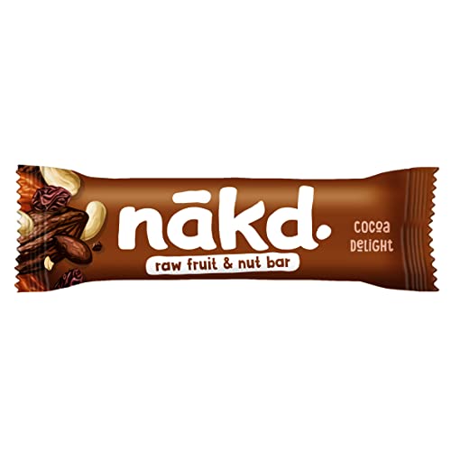 Nakd Cocoa Delight Natural Fruit & Nut Bars - Vegan - Healthy Snack - Gluten Free - 35g x 4 bars
