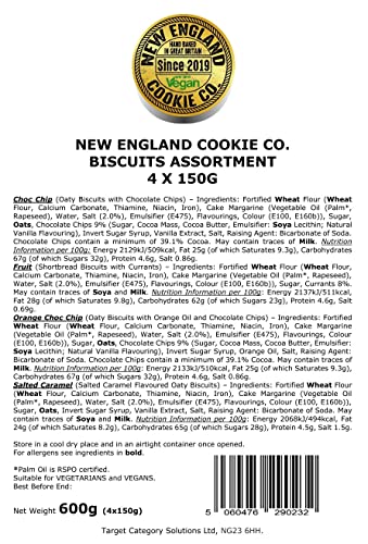 New England Cookie Co. Hand Baked Biscuits Assortment 4 Packs x 150g (600g)