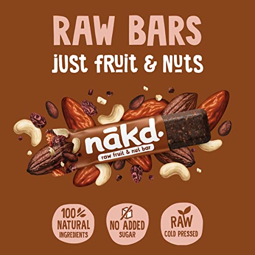 Nakd Cocoa Delight Natural Fruit & Nut Bars - Vegan - Healthy Snack - Gluten Free - 35g x 4 bars