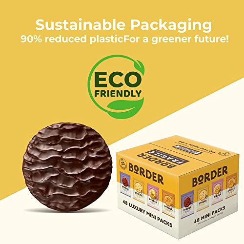Border Biscuits Mini Pack, Delicious Crunch, Assorted Butterscotch+Viennese Whirls+Golden Oat Crumble+Chocolate Biscuits, Individually Wrapped Cookies, Luxury Mini Box Gift 48 Multipack BY DIRECT MART