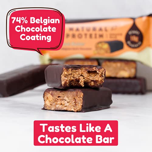 Vive Protein Bites, Gluten Free, High Fibre, Vegan Snacks, Mini Protein Bars, Dark Chocolate Coated Peanut Butter Flavour, 21 x 20g