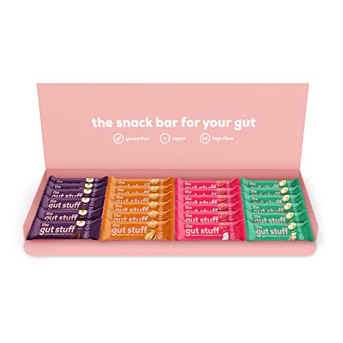 The Gut Stuff – Good Fibrations High Fibre Fruit & Nut Bars – Mixed Flavours – 24 x 35g Bar Box – Gut Friendly Snack, Gluten-Free, Vegan, Low Calorie