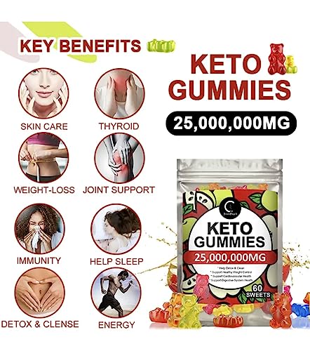 Keto Gummies for Weight & Fat Loss, Belly Fat Loss - 60 High Strength Enter into Ketosis and Lose Weight Fast with Keto Gummy Bears!