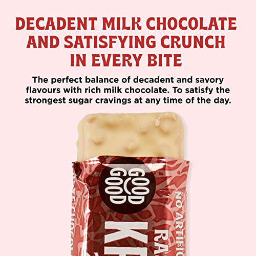GOOD GOOD Krunchy Keto Bar Raspberry Cheesecake - No Added Sugar - High Fibre Low Carb Protein Bar - Suitable for Diabetics & Sugar Intolerant Individuals (15x35g)