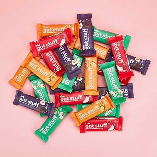 The Gut Stuff – Good Fibrations High Fibre Fruit & Nut Bars – Mixed Flavours – 24 x 35g Bar Box – Gut Friendly Snack, Gluten-Free, Vegan, Low Calorie