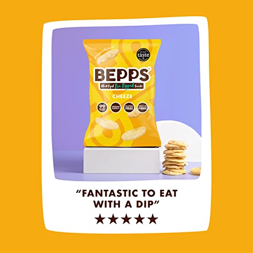 BEPPS Snacks - Popped Chips (70g) | Vegan, Gluten Free, Low Calories (86kcal/serving), Plant-based Source of Protein & Fibre, Dairy free, Non-GMO, Healthy Crisps UK (Vegan Cheese, 70g (Pack of 8))