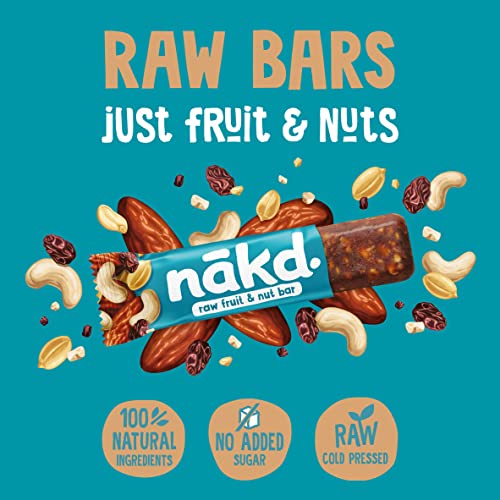 Nakd Salted Caramel Natural Fruit & Nut Bars - Vegan - Healthy Snack - Gluten Free, 35g (Pack of 18)