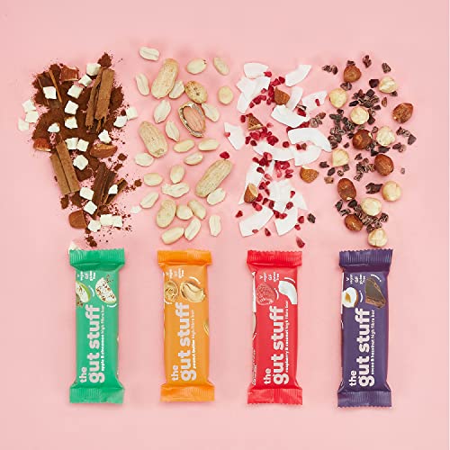The Gut Stuff – Good Fibrations High Fibre Fruit & Nut Bars – Mixed Flavours – 24 x 35g Bar Box – Gut Friendly Snack, Gluten-Free, Vegan, Low Calorie