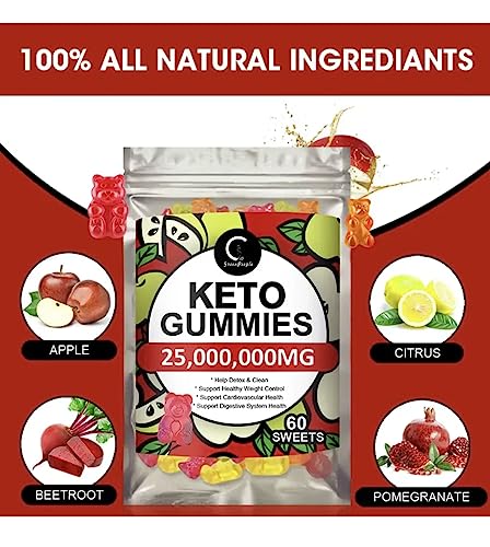Keto Gummies for Weight & Fat Loss, Belly Fat Loss - 60 High Strength Enter into Ketosis and Lose Weight Fast with Keto Gummy Bears!