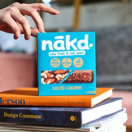 Nakd Salted Caramel Natural Fruit & Nut Bars - Vegan - Healthy Snack - Gluten Free, 35g (Pack of 18)