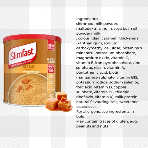 AETN Creations 7 Day Starter Kit Caramel Edition Weight Loss Diet Pack Slimfast Powder Shake, Meal Replacement Bars, Snack Bags & Bars from Slim Fast and Fridge Magnet, High Protein