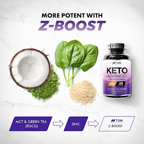 Keto Diet Pills for Men & Women - 1 Month Supply - Vitamins and Minerals - Formulated in The UK - Vegan - Contributes to Fatty Acid & Carb Metabolism