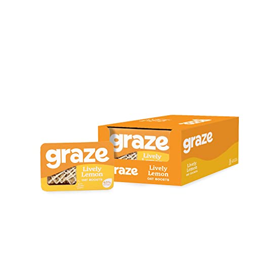 Graze Lively Lemon Oat Flapjacks, Vegetarian Healthy Snacks, High in Fibre, 3 Bars per Punnet, Whole Oats & Natural Flavours (9 x 53g Snacks)