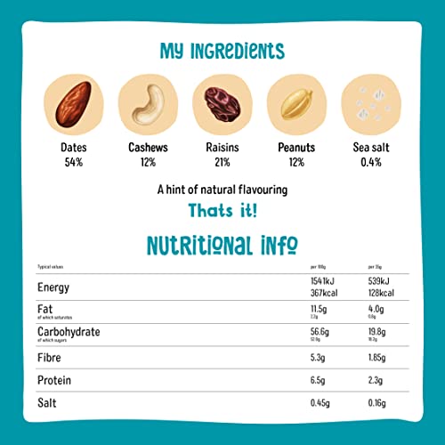 Nakd Salted Caramel Natural Fruit & Nut Bars - Vegan - Healthy Snack - Gluten Free, 35g (Pack of 18)