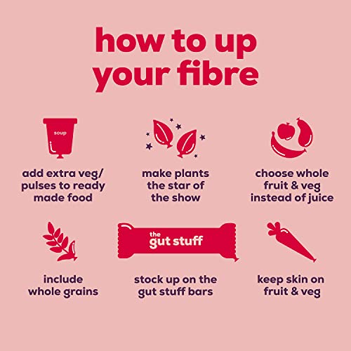 The Gut Stuff – Good Fibrations High Fibre Fruit & Nut Bars – Mixed Flavours – 24 x 35g Bar Box – Gut Friendly Snack, Gluten-Free, Vegan, Low Calorie