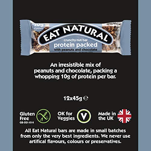 Eat Natural Protein Bars, Protein Packed with Peanuts & Chocolate Bars, 3 x 45g
