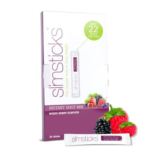 Slimsticks Mixed Berry Pack 10 Day Supply - Glucomannan Dietary Management Drink - Filling Vegan Friendly - High Fibre Konjac Glucomannan Powder - Dietary Management Aid Sachets
