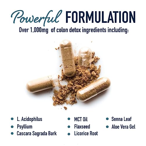 15 Day Colon Detox & Cleanse | Supports Constipation Relief & Bloating with Probiotics | Herbal Laxatives for Regularity & Gut Health Support* | Gluten-Free, Third-Party Tested | 30 Capsules