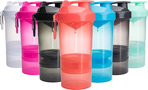 Smartshake Original 2Go Shaker Cup 600 ml Capacity with Storage – Protein Shake Bottles Gift Shaker Cup, Leakproof & Durable Shaker for Protein Shakes, BPA & DEHP Free, Mint Green